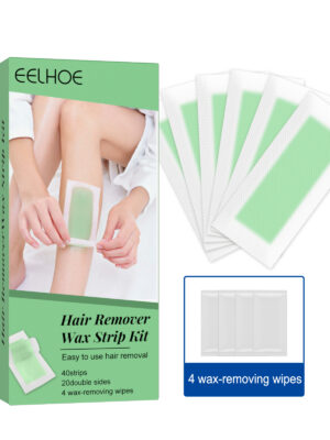 Hair Remove Wax Strips, Gentle Portable Fast Clean Tear Hair Removal Smooth Wax Strips