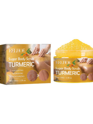 Turmeric Sugar Body Scrub, Fade Acne Mark Moisturizing Refreshing Smooth Tender Skin Cleansing Body Exfoliating Scrub