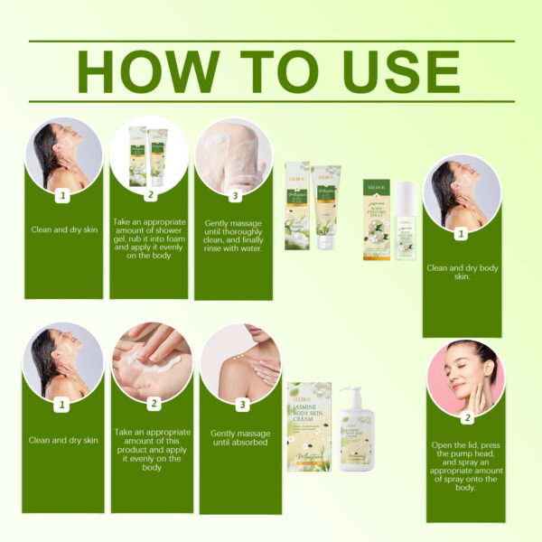 Jasmine Body Care Set Gently Cleanses And Moisturizes Body Skin Jasmine Light Fragrance Leaves Fragrance For Body