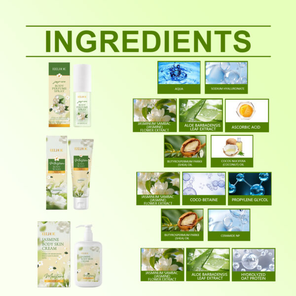 Jasmine Body Care Set Gently Cleanses And Moisturizes Body Skin Jasmine Light Fragrance Leaves Fragrance For Body